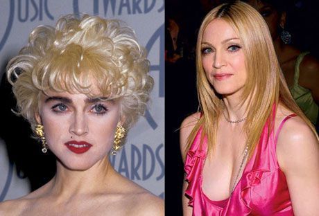 Madonna 1987 (left), 2007 (right).