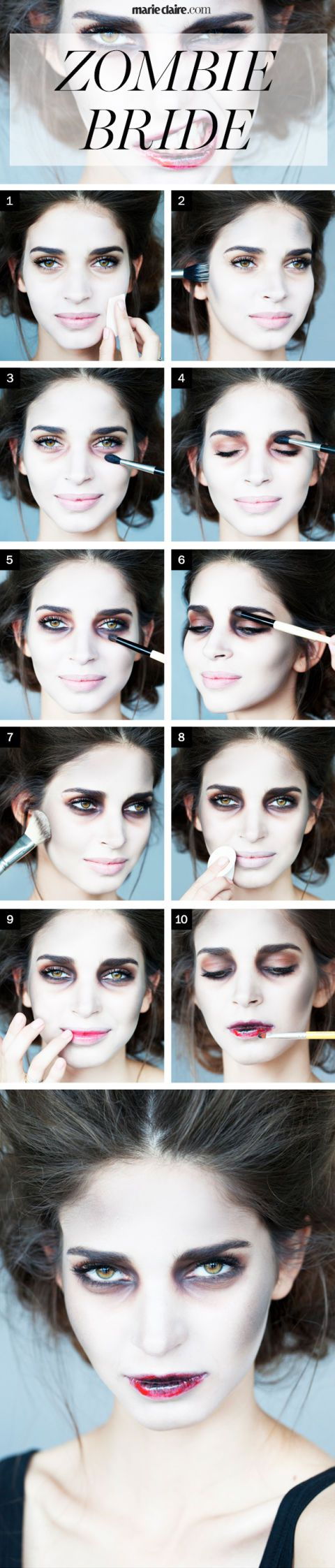 živá mŕtvola bride halloween makeup tutorial