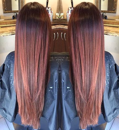 lung reddish brown ombre