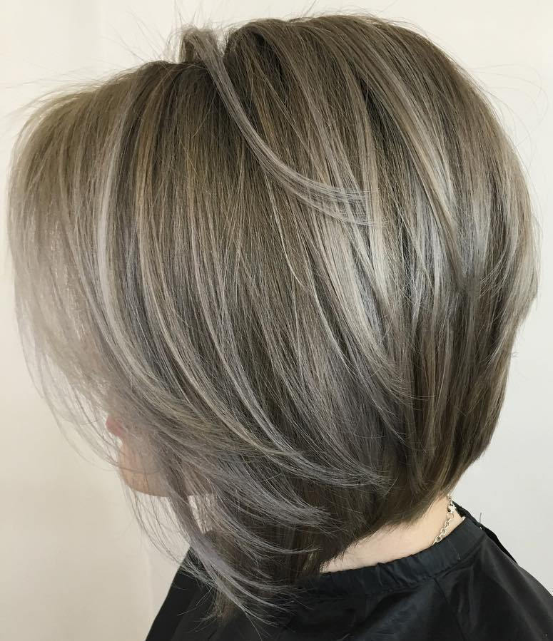 popol Brown Layered Bob With Highlights