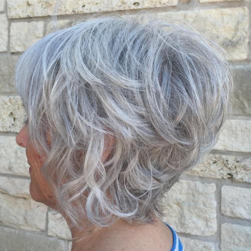 Кратак Curly Stacked Gray Bob