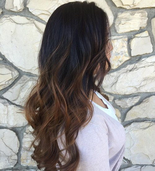 Brun Balayage Ombre For Black Hair