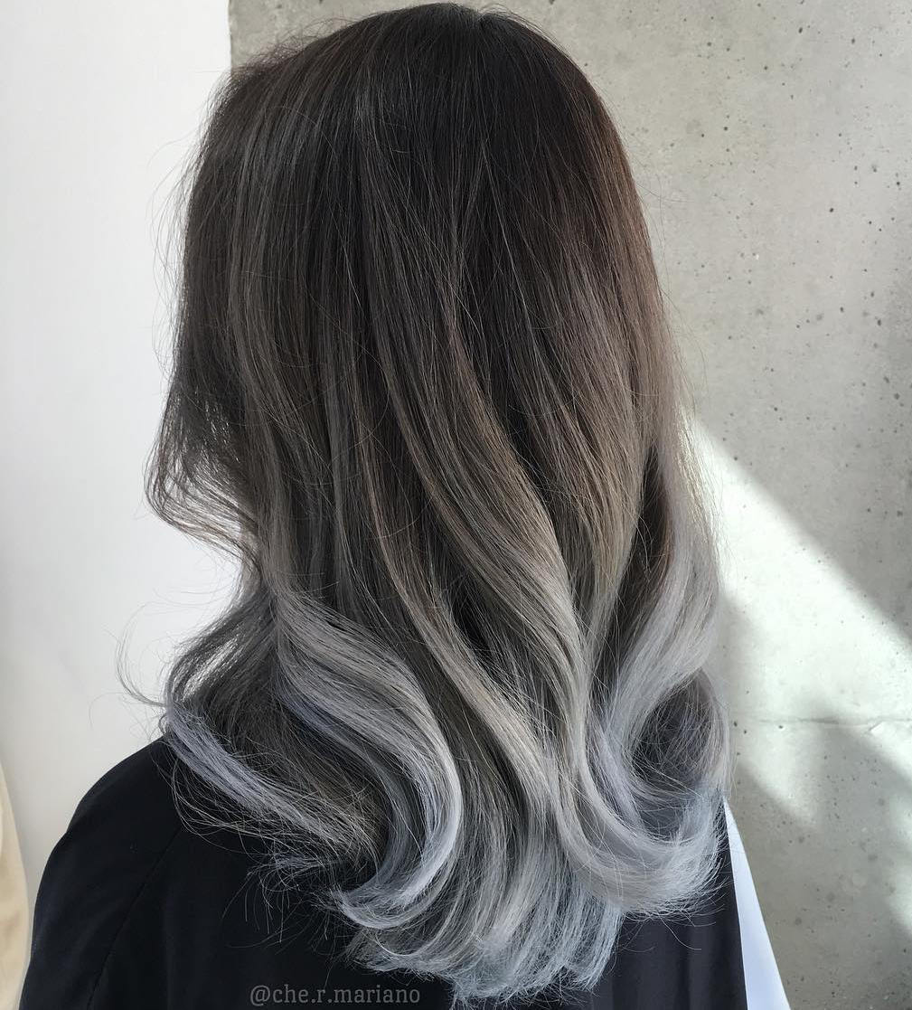 Brun To Gray Ombre Hair