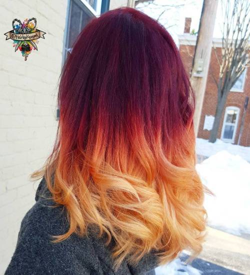 bourgogne To Strawberry Blonde Ombre