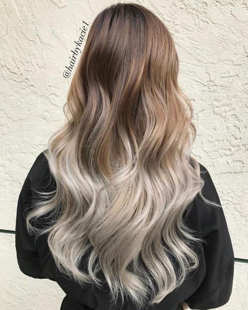 Lång Brown To Blonde Ombre