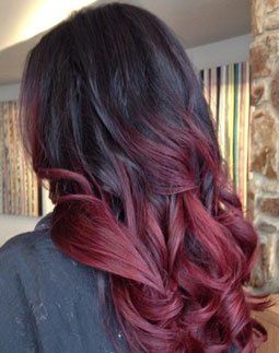 svart into red ombre