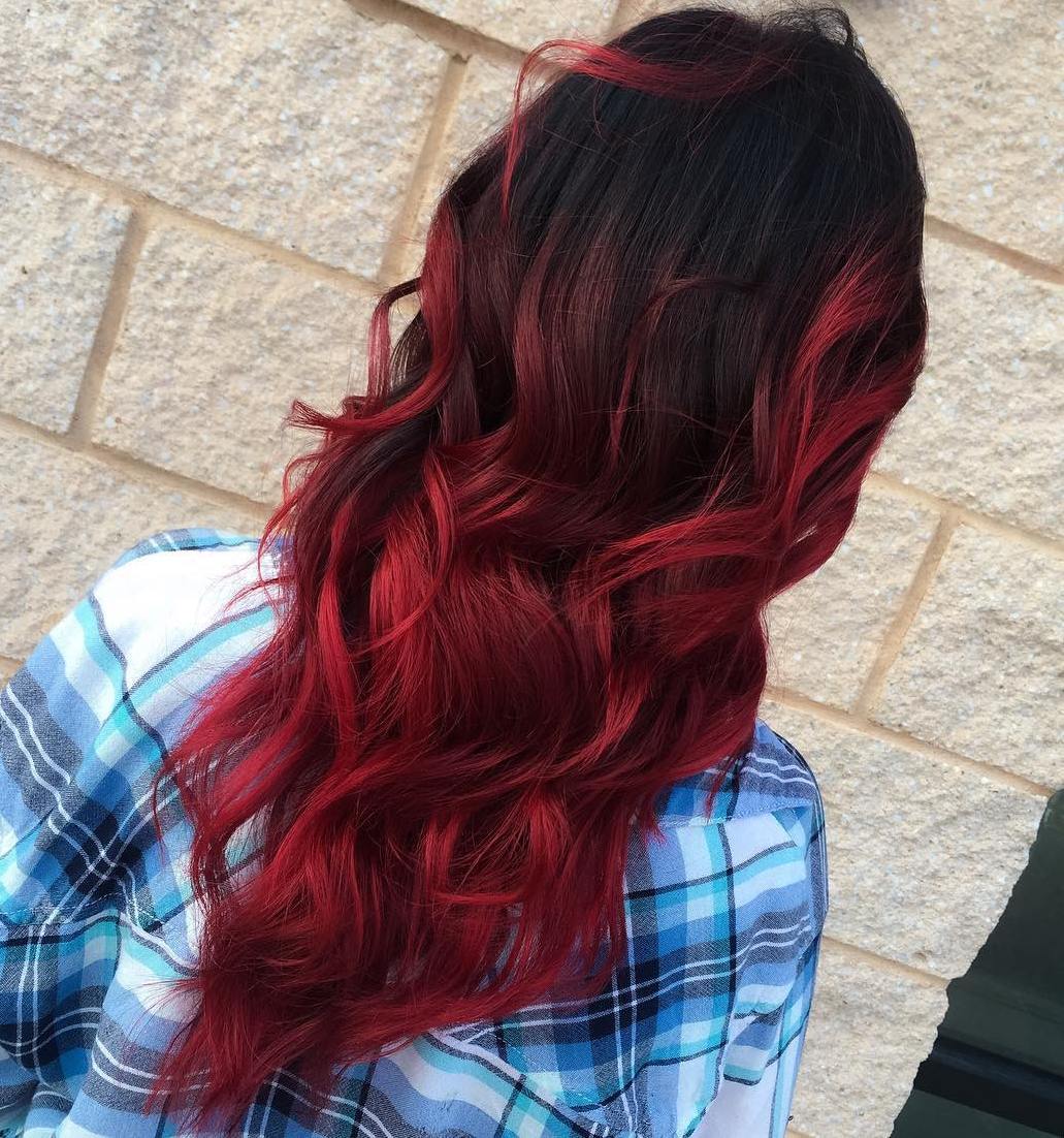 Röd Balayage Ombre For Black Hair