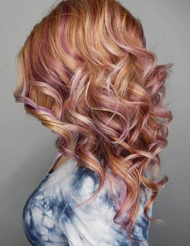 Pastel Pink Highlights For Strawberry Blonde Hair