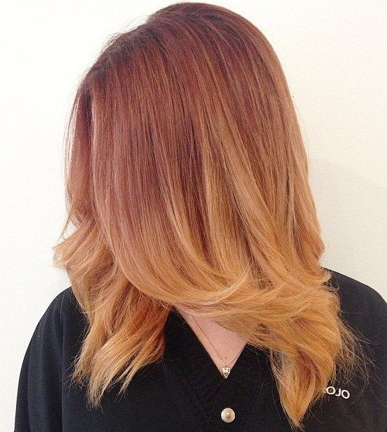 Auburn To Strawberry Blonde Ombre