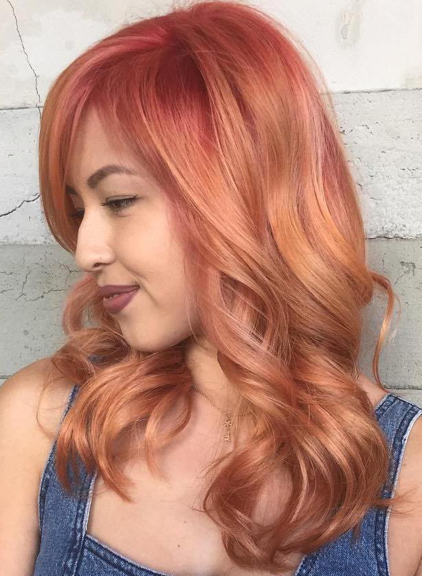 Strawberry Blonde Hair With Pink Roots