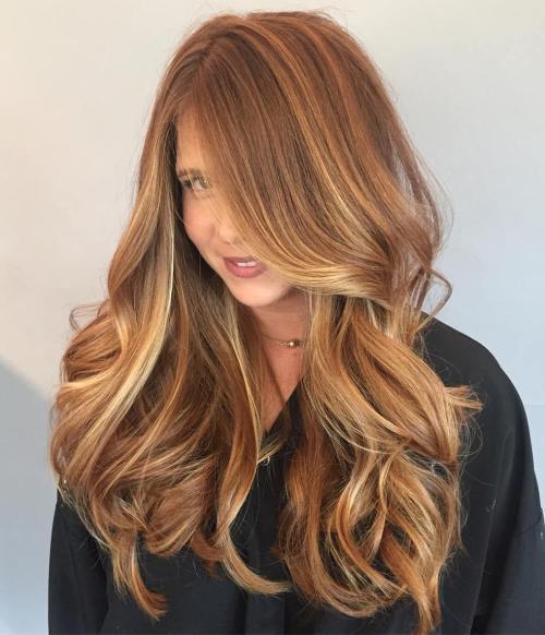 Lung Caramel Hair With Highlights