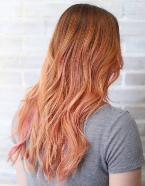 Lung Copper Hair With Pink Highlights