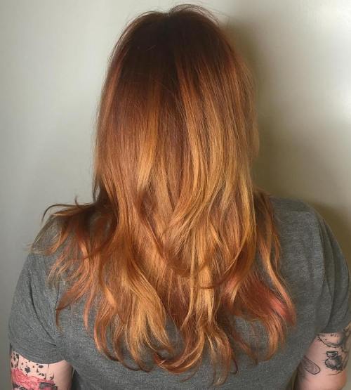 Întuneric Copper Hair With Strawberry Highlights