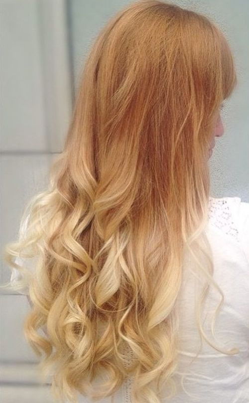 căpșună blonde into white blonde ombre for long hair