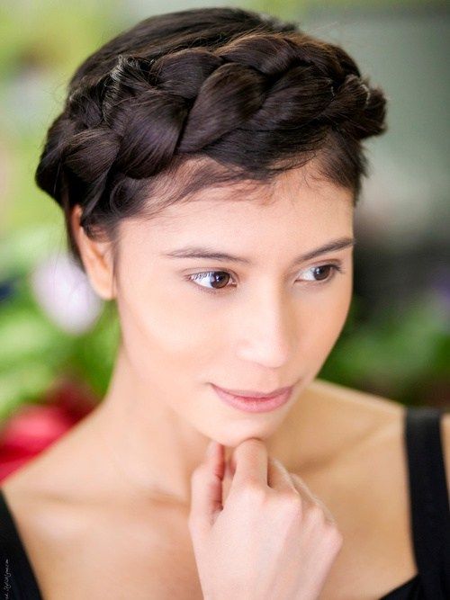 updo with crown braids