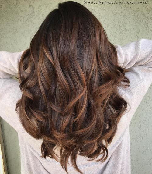 Ușoară Brown Balayage For Thick Hair