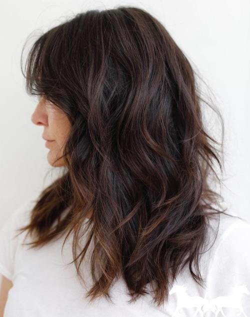 Medium-To-Long Messy Brown Hairstyle