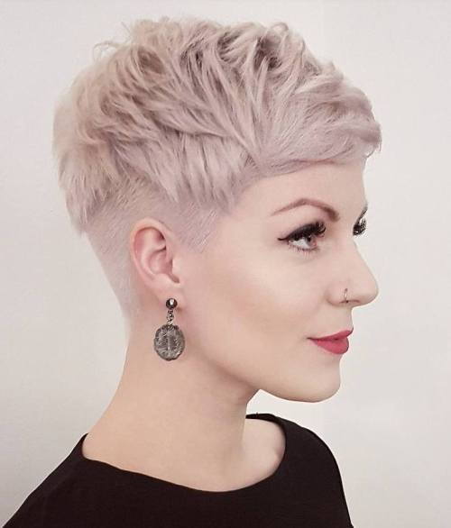 Blond Feathered Pixie With Undercut