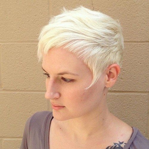 Krabb Blonde Pixie With Cropped Bangs