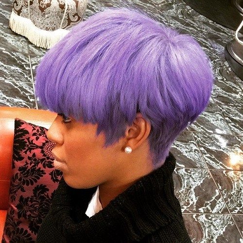 Kratek Pastel Purple Hairstyle For Black Women