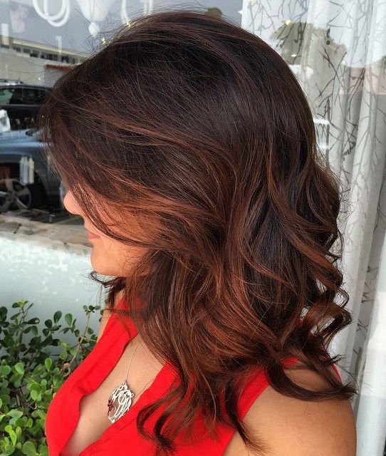 Temno Brown Hair With Auburn Highlights