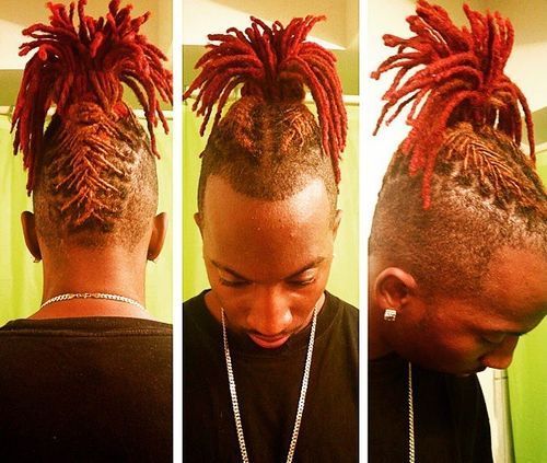 мршав colored dreads with shaved sides and edges