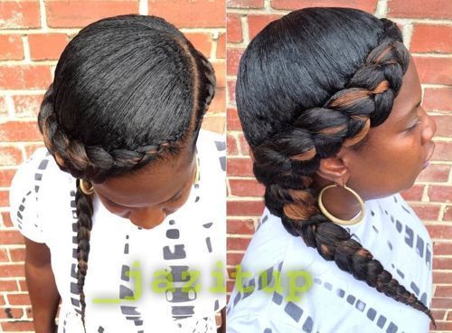 bočné braid hairstyle for African American women