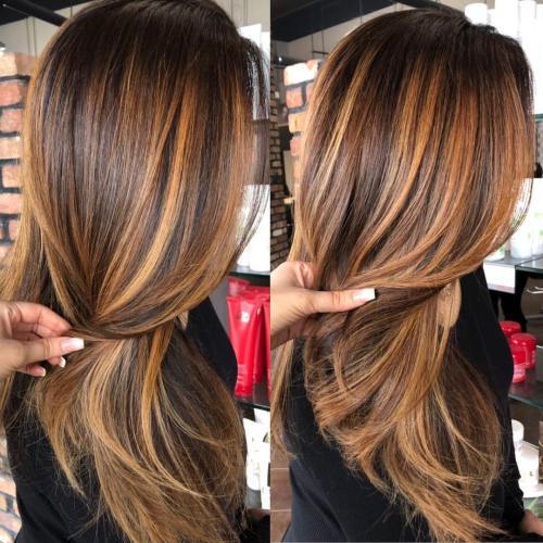 meď Balayage For Brunette Hair