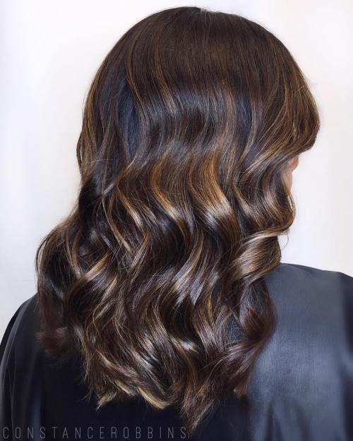 Črna Hair With Golden Brown Highlights