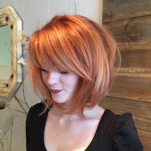 lung messy rounded bob with bangs