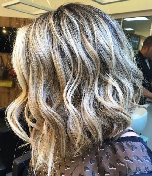 Blond Lob For Thick Hair