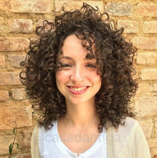 Рамена Length Brown Curly Hairstyle