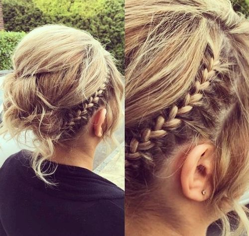 rörig updo with a braid for thin hair
