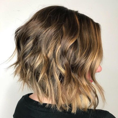 strapatý Brown Bob With Golden Highlights