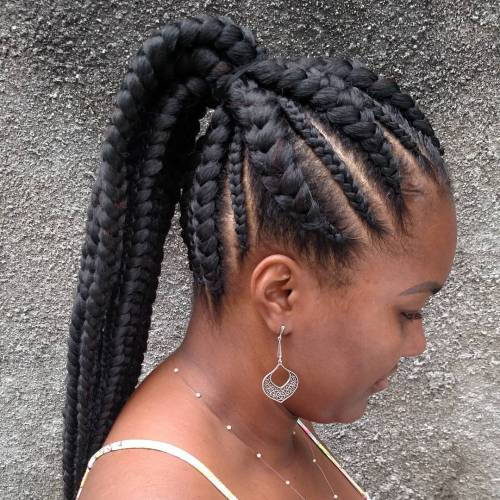 Cornrows Into Ponytail Hairstyle