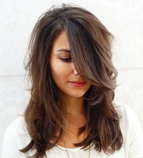 srednje layered haircut for thick hair