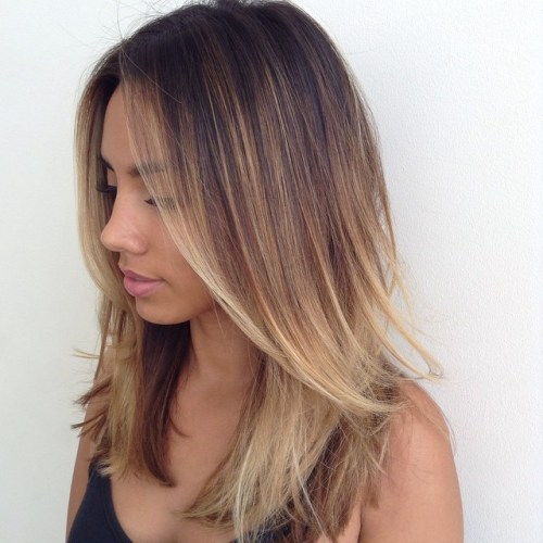 Medium Layered Brown Ombre Hair