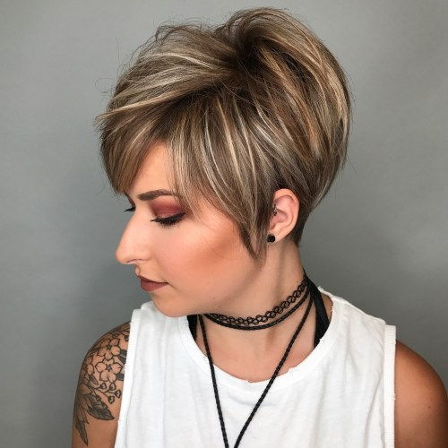 dolga Pixie Hairstyles With Highlights