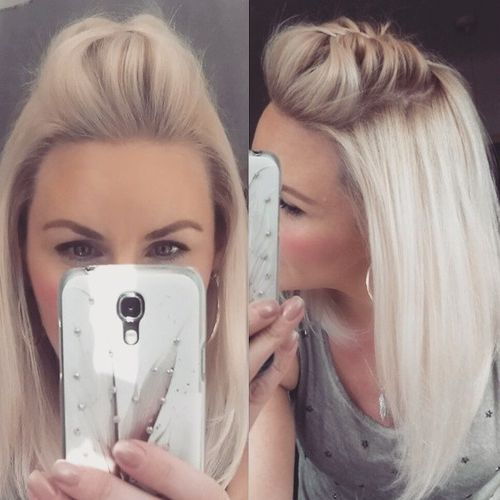 srednje braided pompadour hairstyle for thin hair