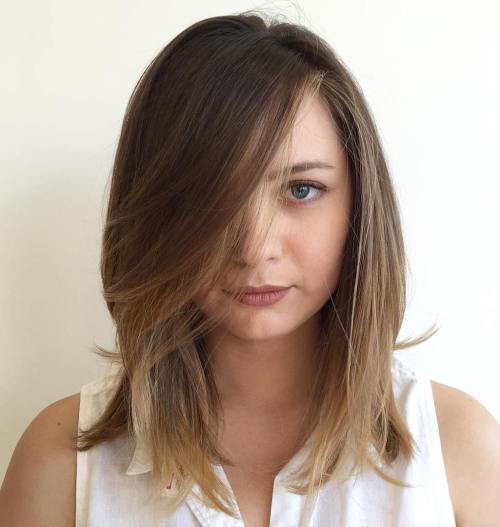 Medium Hairstyle With Bangs For Fine Hair