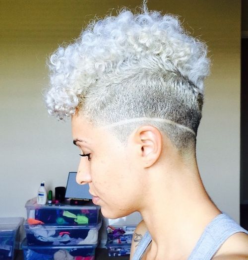 blond curly mohawk