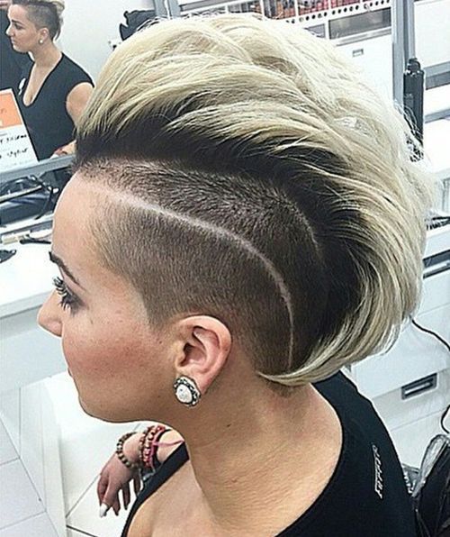 chic black and white mohawk