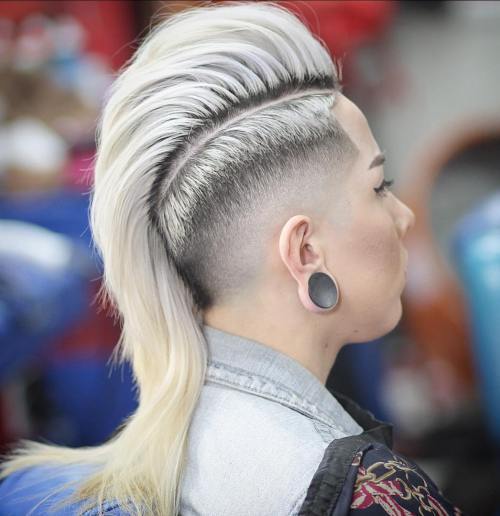 Жене's Long Mohawk With Taper Fade