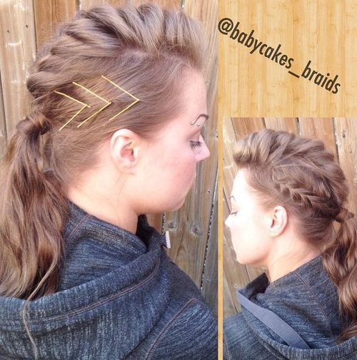 плетени mohawk hairstyle for long hair