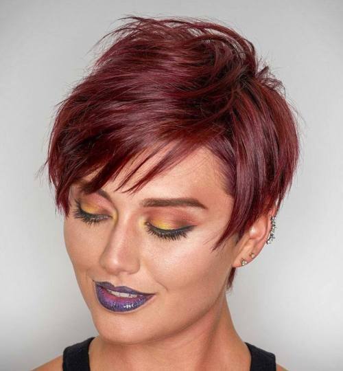 vin red layered pixie