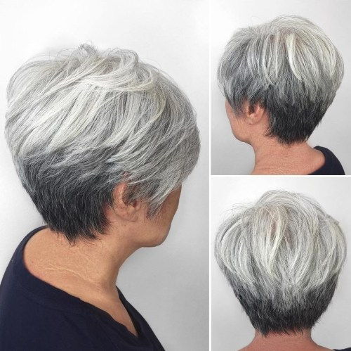 Omvänd Gray Ombre for Short Hair