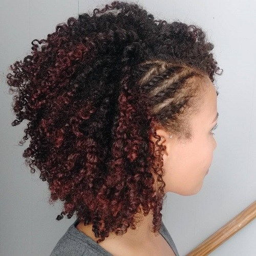 Kort Black Curly Hairstyle With Side Twists