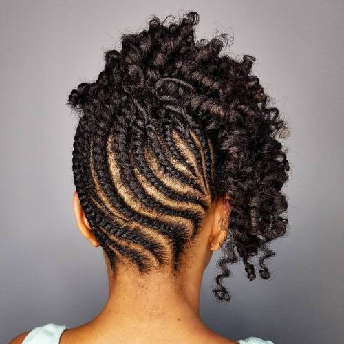 Platt Twists And Curls Updo For Natural Hair