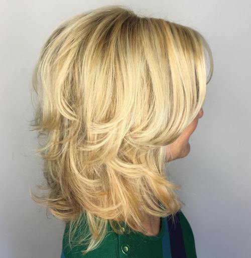 50+ Blonde Layered Hairstyle With Side Bangs