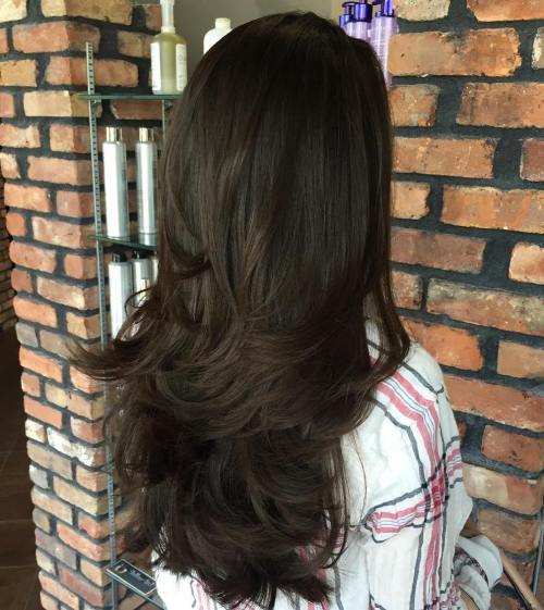 Lung Layered Brunette Hairstyle